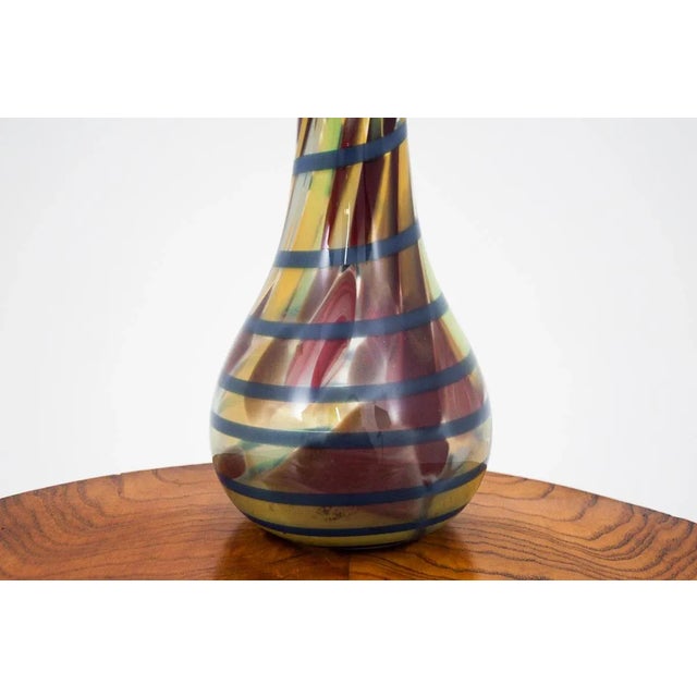 Polish Colorful Vase by Ząbkowice Glasswork, 1960s For Sale - Image 4 of 5
