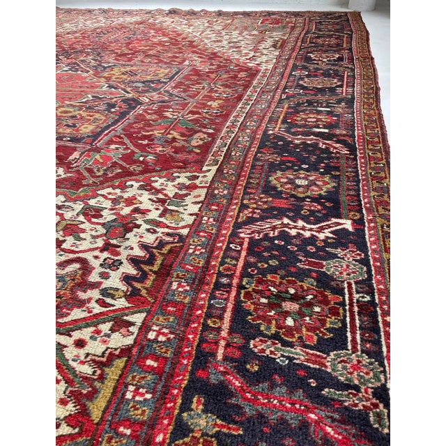 Tribal 1950's Vintage Rug with Tribal Pattern 11.4 x 13.8 For Sale - Image 3 of 11