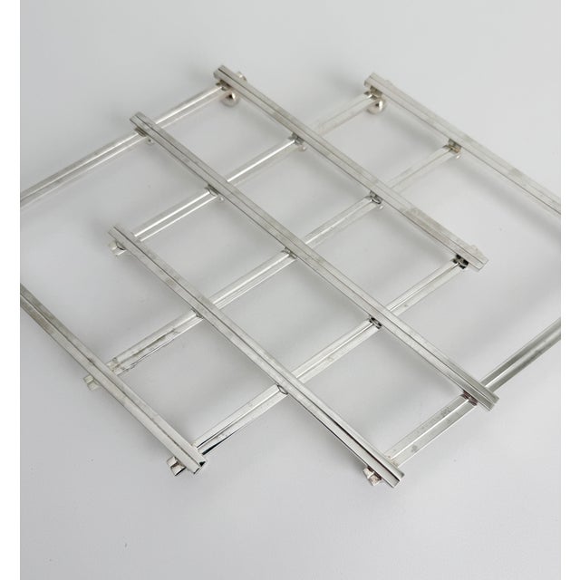 1940s Adnet Silver Plate Trivet, Attributed For Sale - Image 12 of 15