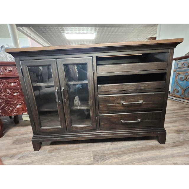 Charcoal Kincaid Furniture Plank Road Pleasant Hill Wine Server For Sale - Image 8 of 8
