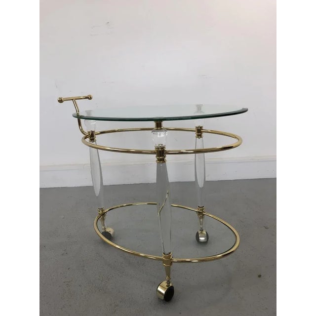 Italian Brass & Glass Bar Serving Cart Trolley, 1970s For Sale - Image 5 of 18