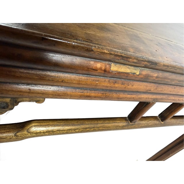 Chinese Antique Peach Wood Square Table in Ming Dynasty Style For Sale - Image 11 of 11