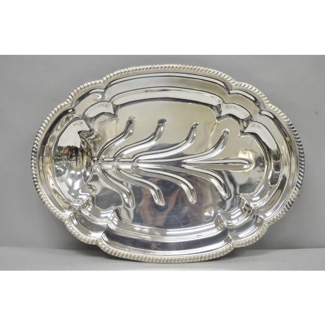 Vintage English Regency Silver Plated Meat Cutlery Serving Platter Tray by Lb For Sale - Image 10 of 13