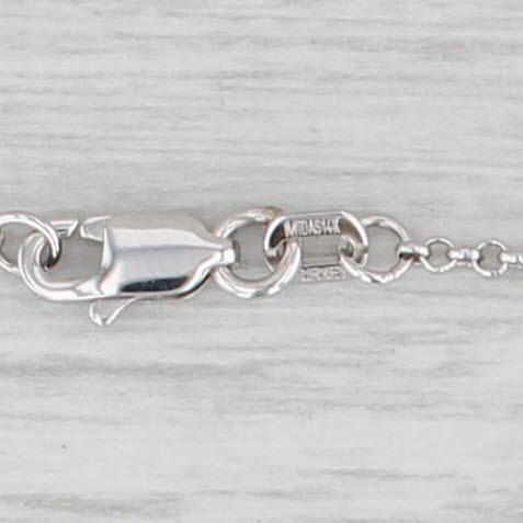 New 0.45ctw Diamond Flower Pendant 14k White Gold Cable Chain 17-19" Adjustable For Sale In Greensboro - Image 6 of 6