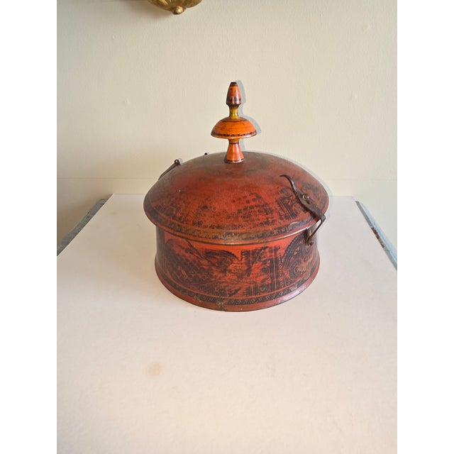 Red Antique Indian Tikka Box For Sale - Image 8 of 13
