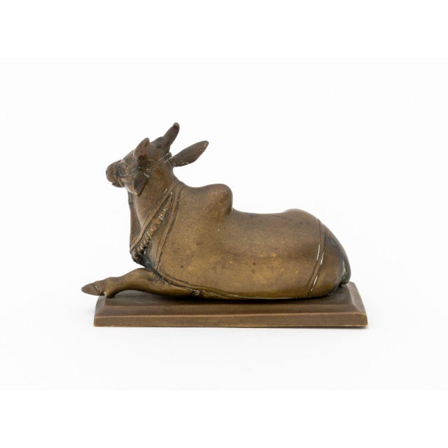 19th Century Indian Seated Bull Brass Sculpture, 19th C. For Sale - Image 5 of 6