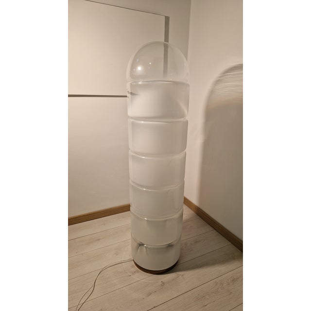 LT316 Sfumata Totem Floor Lamp in Sfumate Murano Glass, Brass and Metal by Carlo Nason for AV Mazzega, 1980s For Sale - Image 9 of 17