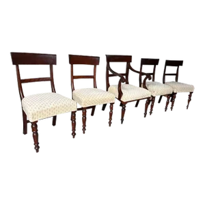 19th Century Antique Regency Style Mahogany Dining Chairs - Set of 5