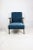 Vintage classic armchair in grey and blue jeans style. A classic vintage armchair, very similar to the Var B-310 model...