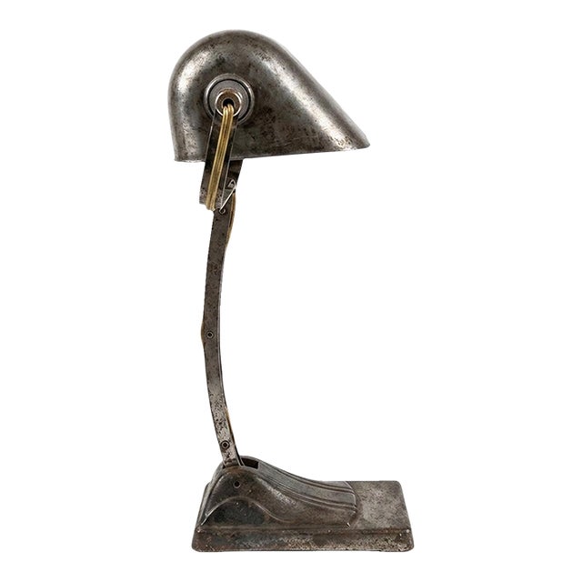 1940s Brutalist Design Professional Mid-Century French Industrial Desk Lamp by Niam For Sale