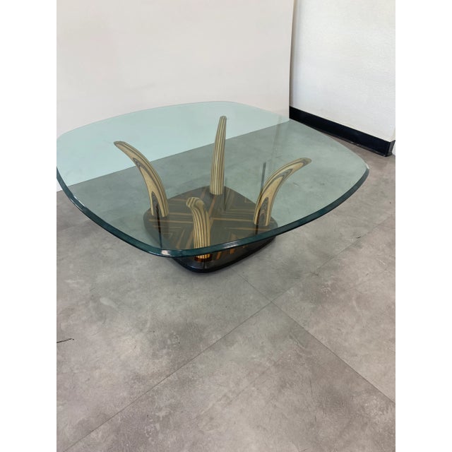 Henredon Mix Wood Inlay Designed Faux Tusk Coffee Table by Henredon For Sale - Image 4 of 11