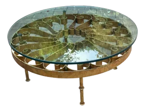 Vintage Gilt Iron Coffee Table