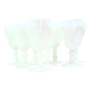 Milk Glass Goblets- Set of Eight