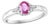 Pink Sapphire and Diamond 14 Karat White Gold Ring, Estate Size 6.5 For Sale