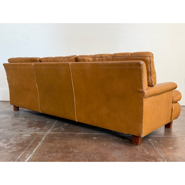 Vintage 1970s Buffalo Leather Attributed to Arne Norell "Mexico" Sofa For Sale - Image 9 of 18