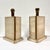 Mid-Century Modern Geometric Travertine and Brass Table Lamps, Italy, 1970s, Set of 2 For Sale - Image 3 of 10