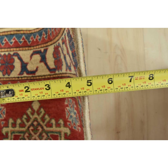 Kazak Runner 2’8” X 12’4” Red Wool Tribal Hand-Knotted Oriental Rug For Sale - Image 11 of 13