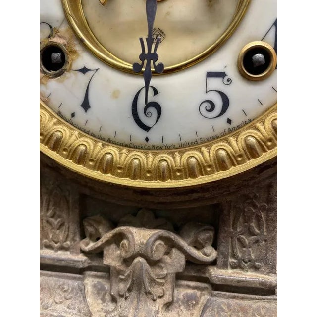 Bronze 19th Century Ansonia Decorative Mantle Clock For Sale - Image 8 of 9