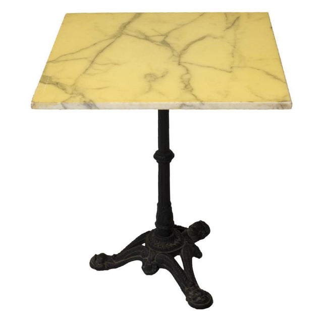 French Stone Top Bistro Table With Cast Iron Pedestal Base Chairish
