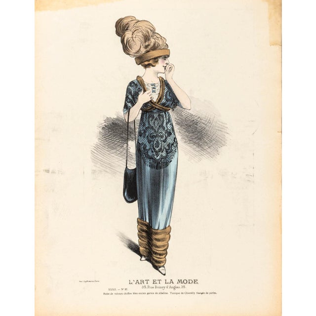 Tan Collection of French Fashion Plates, 14 For Sale - Image 8 of 17
