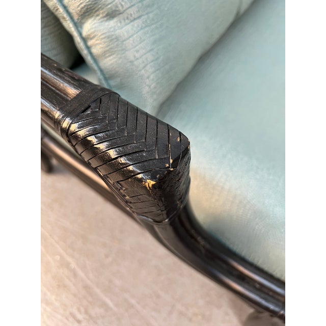 Mid-Century Chinese Chippendale Style Ebonized Bamboo Lounge Chairs by LaCor For Sale - Image 13 of 16