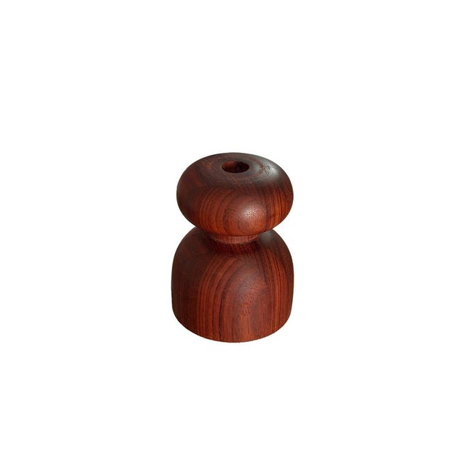Padauk, Bougeoir 9 Candlestick by Romain des Bois Dimensions: D 10.5 x H 14 cm. Materials: Padauk.