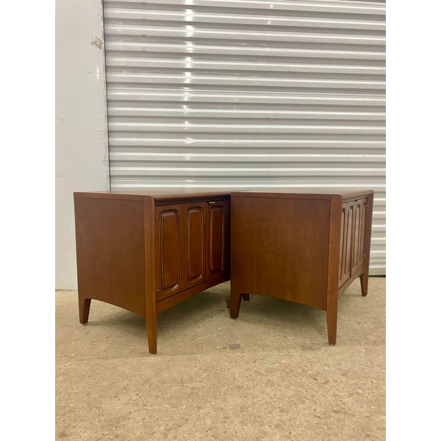 1960s 1960s Broyhill Emphasis Style Mid Century 2-Door Nightstands, A Pair For Sale - Image 5 of 12