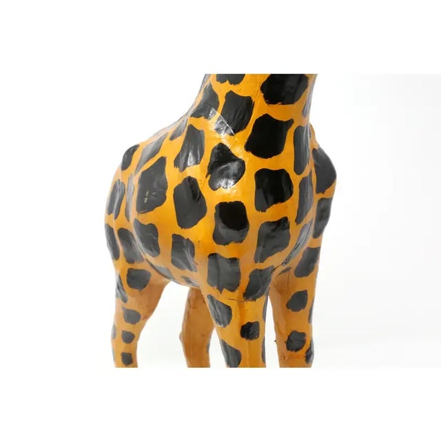 Vintage 22" Leather Giraffe Figure For Sale - Image 9 of 12