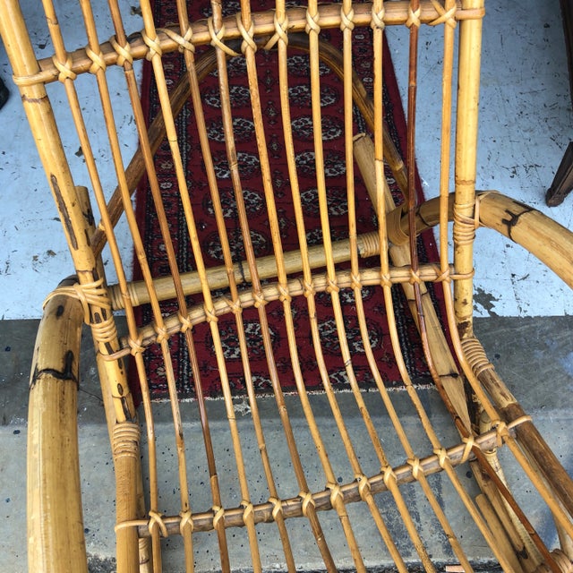 1970s Franco Albini Bamboo Rocking Chair For Sale - Image 9 of 9