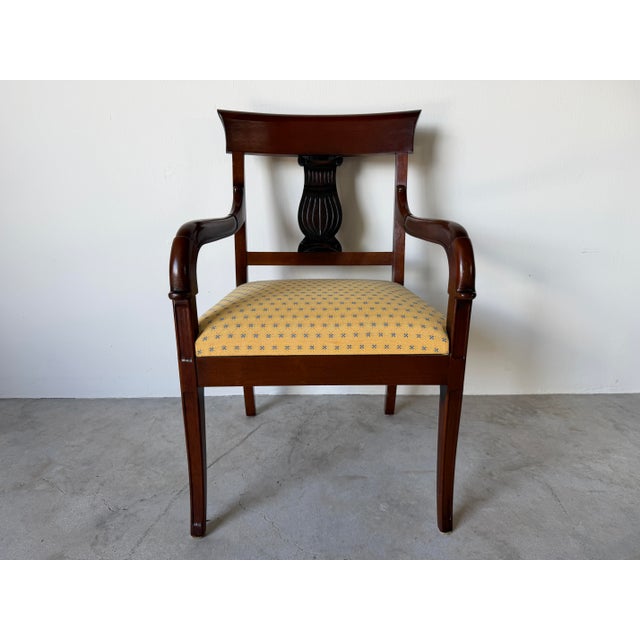 Hollywood Regency Vintage Hollywood Regency Neoclassical Style Mahogany Armchair For Sale - Image 3 of 12