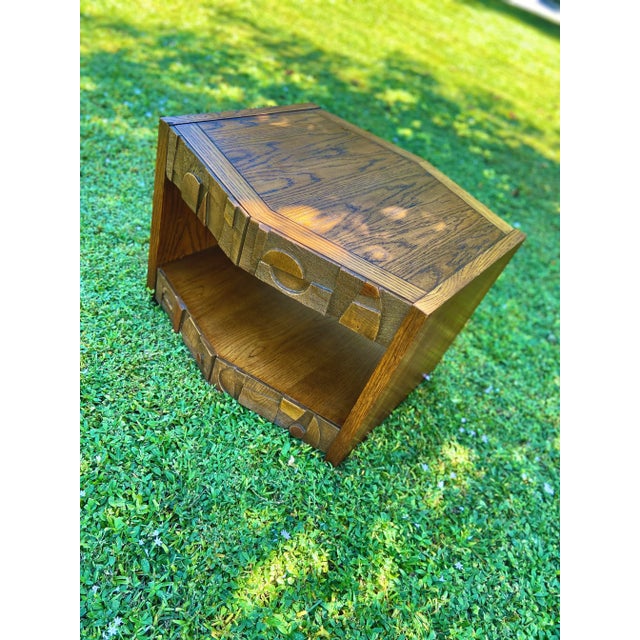 Lane  brutalist Brutalist Pueblo Hexagon Side Table For Sale - Image 4 of 13