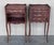 20th Century Pair of Marquetry Darkness Walnut Nightstands Tables with Drawers For Sale - Image 17 of 18