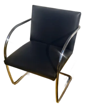 Late 20th Century Knoll Brno Tubular Leather Armchair