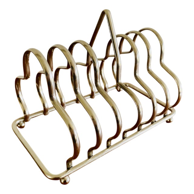 Art Deco Silver-Plated 6-Slice Toast Rack, 1930s For Sale