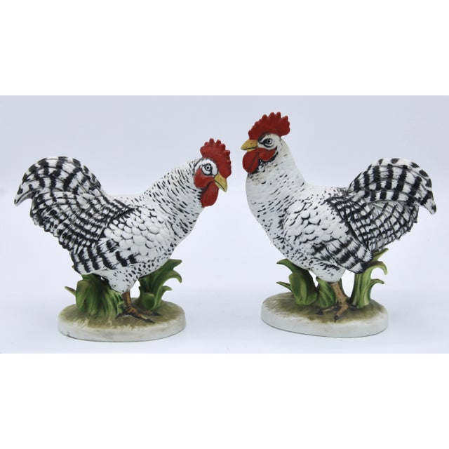 Farmhouse Vintage Farmhouse Black and White Ceramic Chickens For Sale - Image 3 of 13