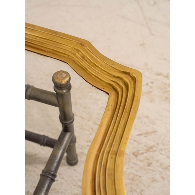 1980s Brass Tray Top Bamboo Form Coffee Table For Sale - Image 5 of 9