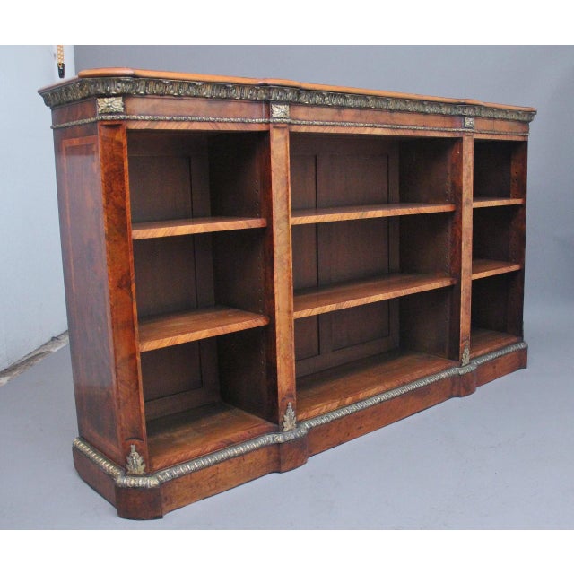 Wood 19th Century Walnut and Ormolu Open Bookcase by Johnstone and Jeanes, 1860s For Sale - Image 7 of 17