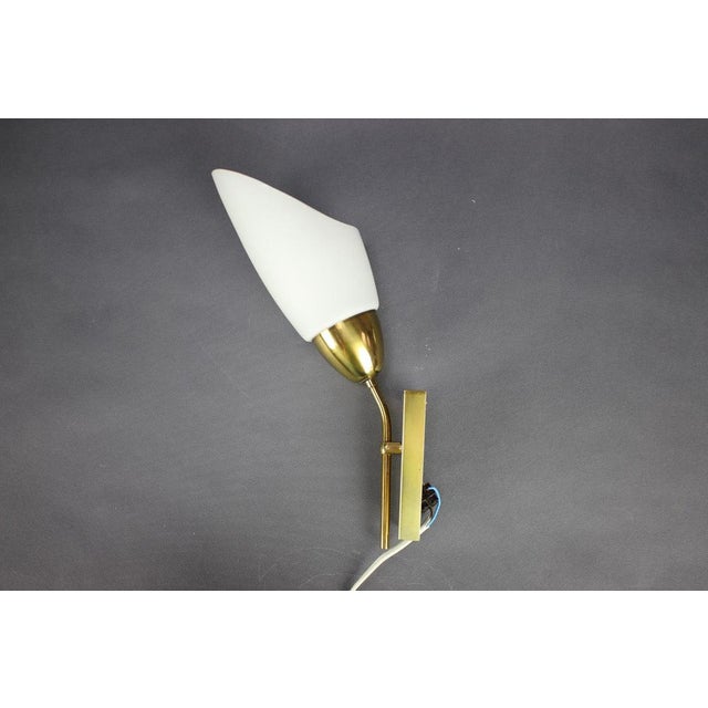 - Mid-Century Wall Light by Kamenický Šenov, Czechoslovakia, 1960s, - made of Brass and Glass, - shows signs of wear and...