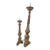 Pair of Antique Italian Painted Wood Candlesticks With Aged Patina For Sale
