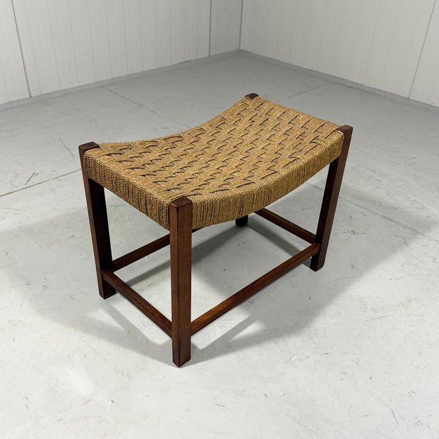 Plaited Cord Seat Stool, 1950s For Sale - Image 4 of 10