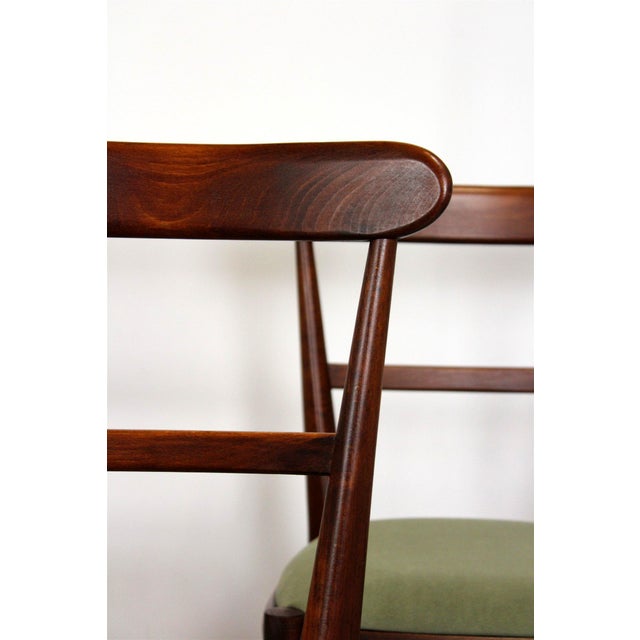 Brown Mid-Century Modern Dining Set, Czechoslovakia, 1960s, Set of 7 For Sale - Image 8 of 18