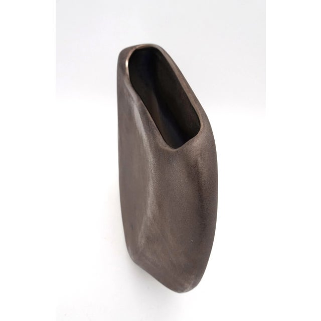 Free-Form Antracite Glazed Ceramic Vase by Max Idlas, 1970s For Sale - Image 13 of 16