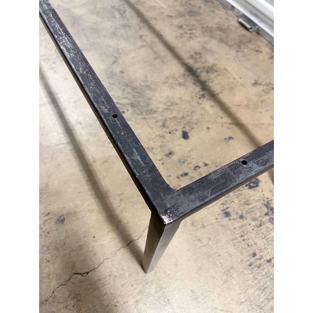 Black Vintage Custom Architectural SOLID Metal Bar Bench For Sale - Image 8 of 9