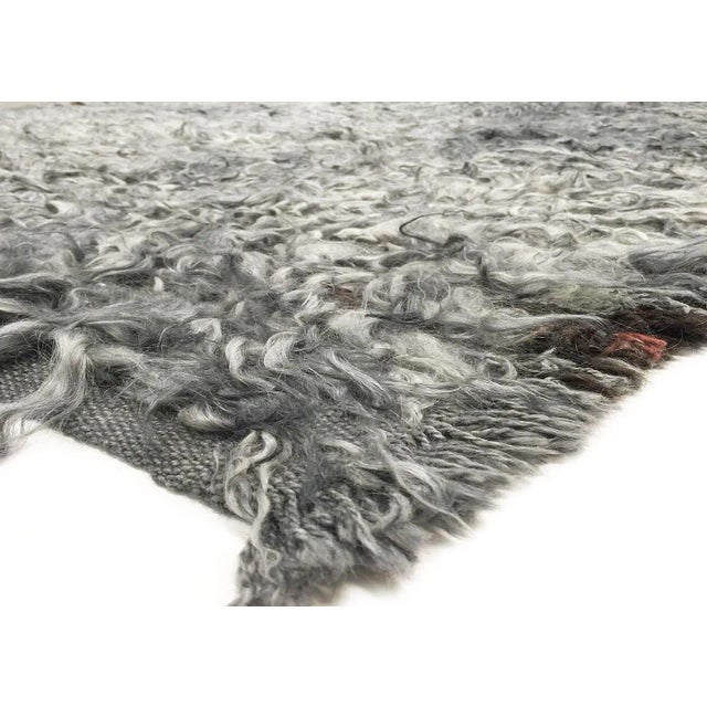 1960s Vintage Turkish Tulu Rug. Hand woven with Angora wool on wool kilim foundation in the Konya region of Central...