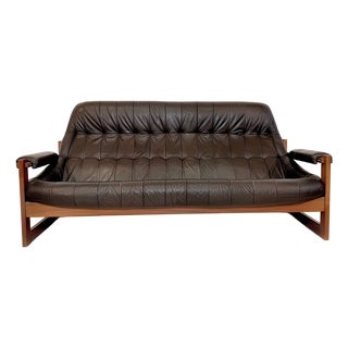 Leather MP-91 / MP-163 Earth Lounge Sofa from Percival Lafer, Brazil, 1970s For Sale