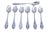 Silver Coffee Spoons and Sugar Shovel with Raised Handles, Set of 6 For Sale - Image 3 of 3