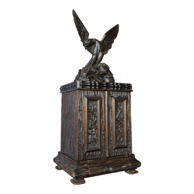 19th Century Black Forest Hand Carved Humidor For Sale