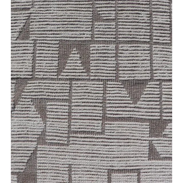 Modern Hand-Knotted Moroccan Runner With All-Over Design in Earthy Tones For Sale In Atlanta - Image 6 of 11