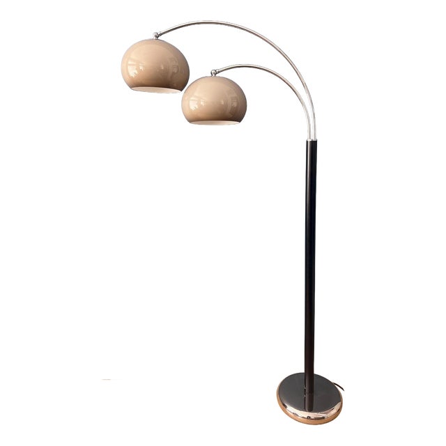 Mid-Century Double Arc Mushroom Floor Lamp from Dijkstra For Sale
