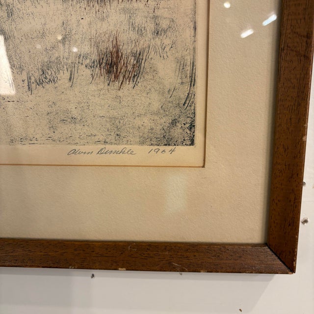 “January” by Alvin Dunkle Signed Artist Proof Etching Print Studio print by Dunkle signed and dated 1964 “artist proof”...